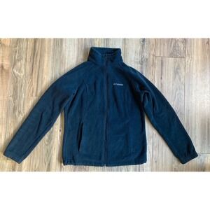 Columbia Black Womens Fleece Fall Jacket Zip Up Sz Large